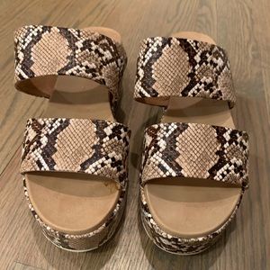 J Slides snakeskin platform slides